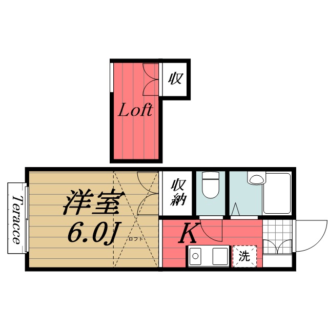 【市原市ちはら台東のアパートの間取り】