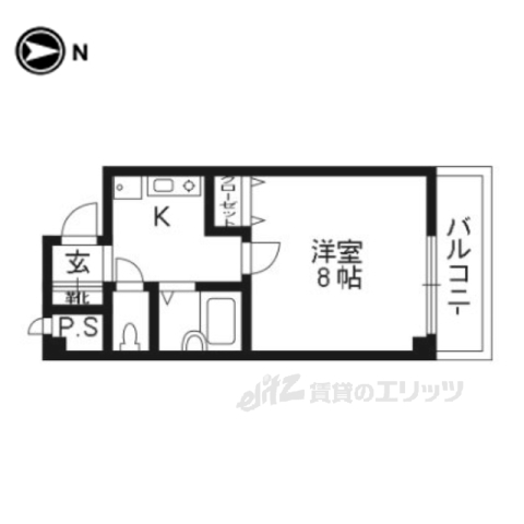 京都市伏見区桃山水野左近西町のマンションの間取り