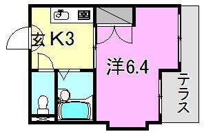 松山市山越のマンションの間取り