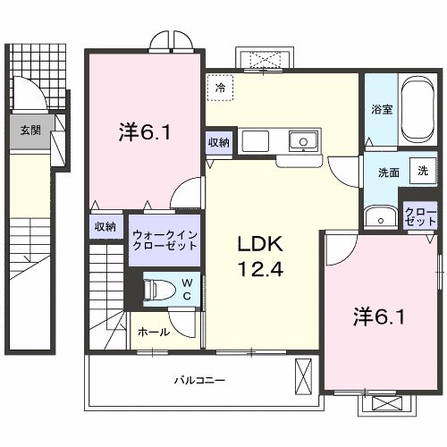 ジ・アピオン　201号室の間取り