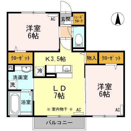 府中市若松町のアパートの間取り