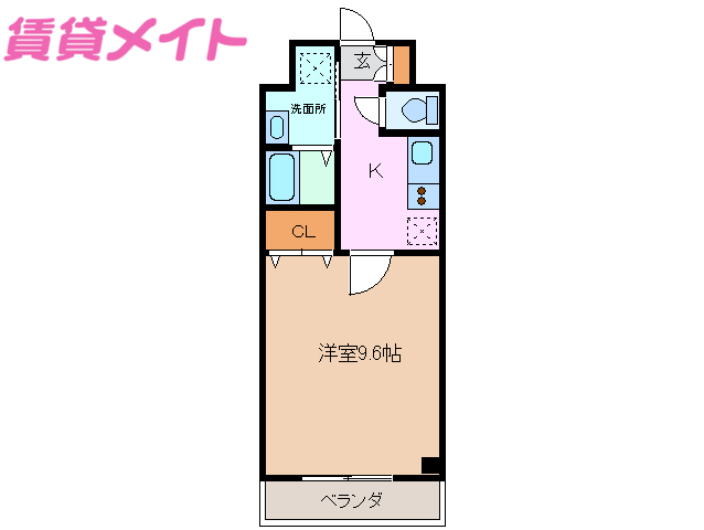 津市江戸橋のマンションの間取り