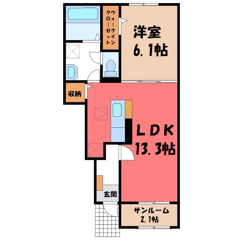 邑楽郡大泉町大字古氷のアパートの間取り
