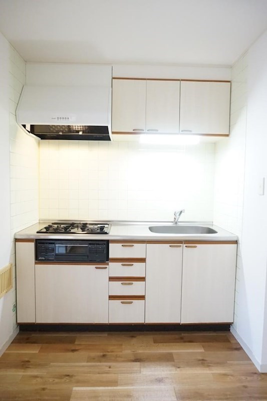 キッチン　収納キャビネットの多いシステムキッチン