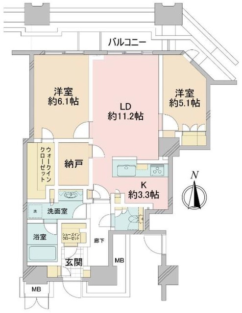 富久クロスコンフォートタワーの間取り