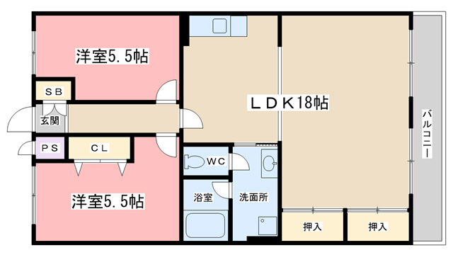 サンハイツ南志賀の間取り