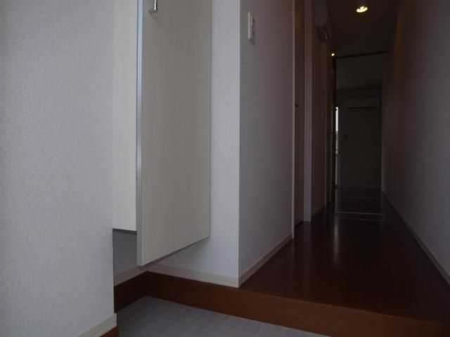 玄関　シックな色使いの床。