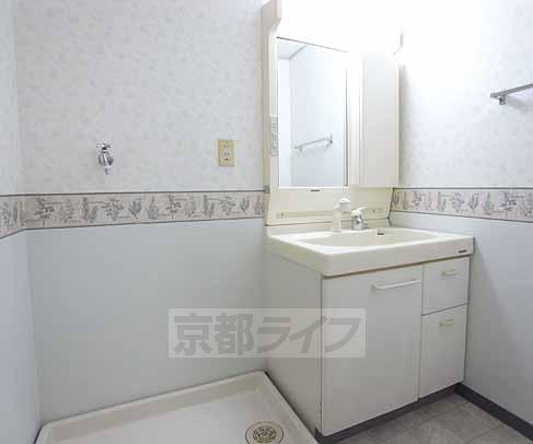 洗面設備　シャンプードレッサ付きの独立洗面台です。