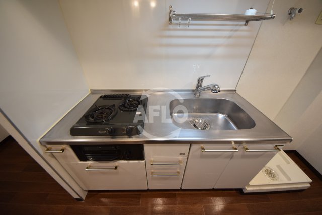 キッチン　東小橋II番館　　グリル付き2口ガスコンロ