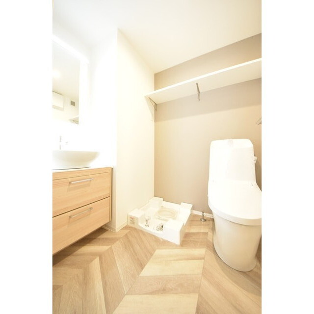 洗面設備　内装は落ち着いています