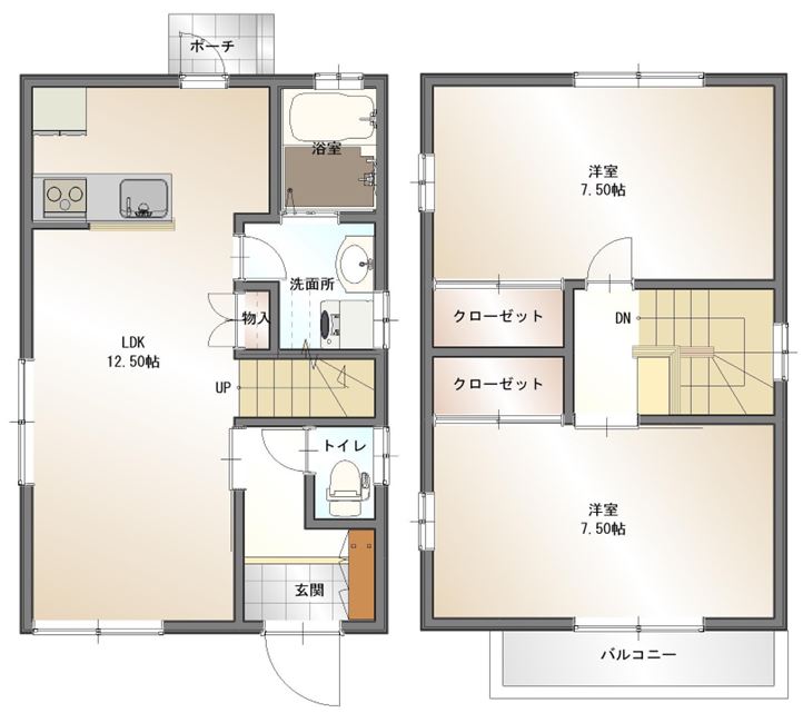 楠葉美咲一戸建の間取り写真