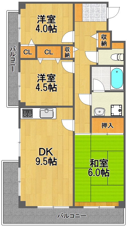 ＪＲ五日市線 武蔵引田駅 徒歩10分 5階建 築35年の間取り写真