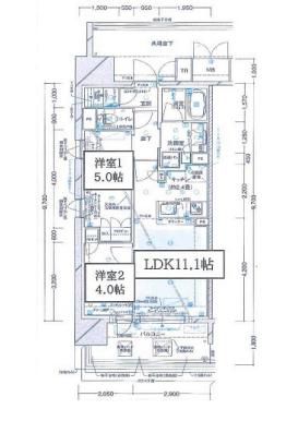 ＪＲ大阪環状線 福島駅 徒歩4分 15階建 築6年の間取り写真