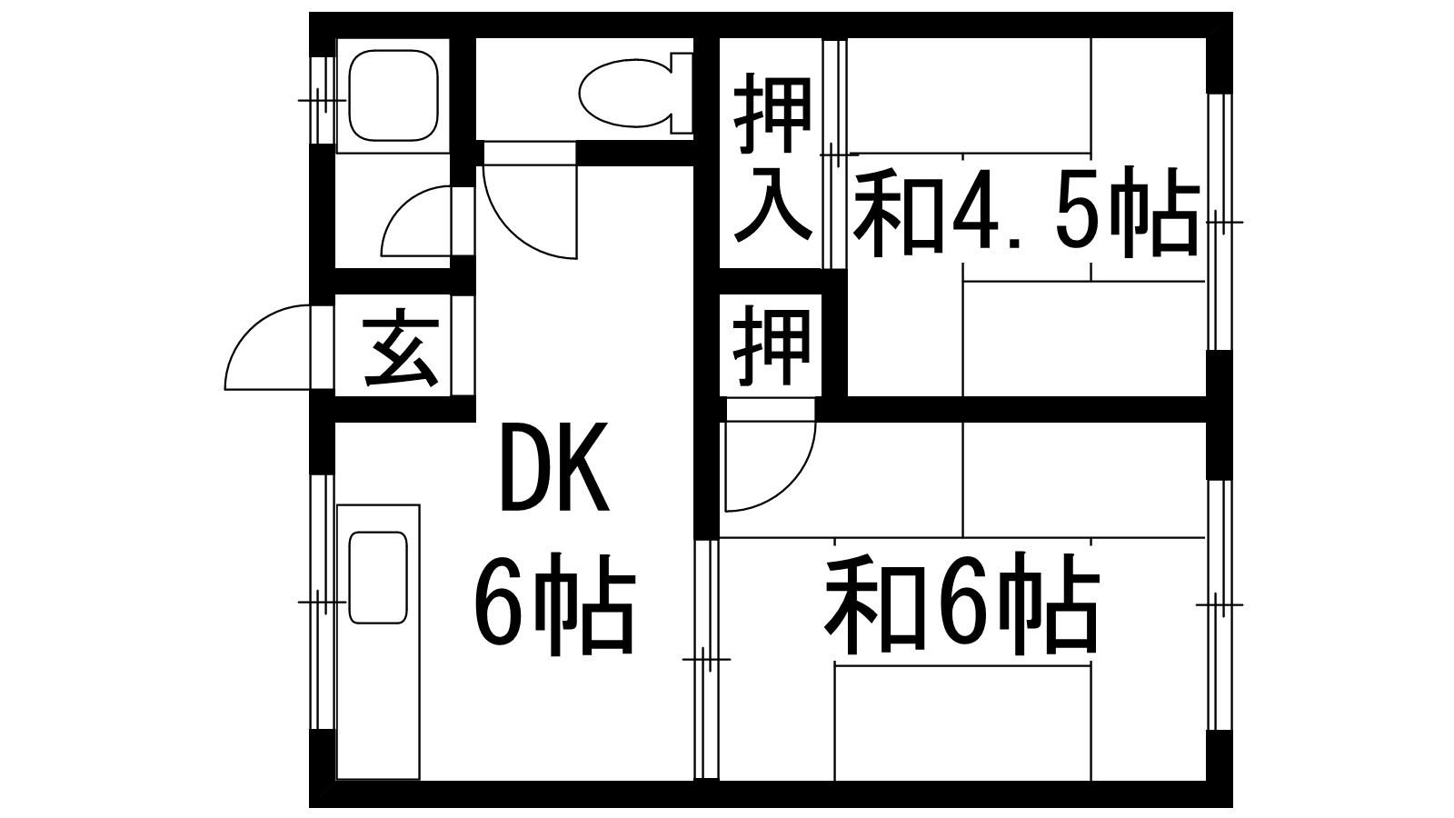 箕面市桜ケ丘のアパートの間取り