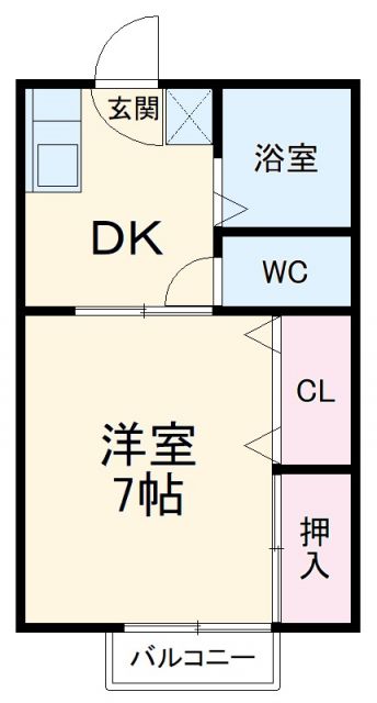 岐阜市大洞緑山のアパートの間取り