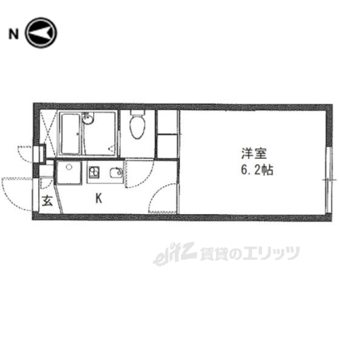 枚方市茄子作北町のアパートの間取り