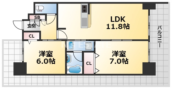 エステムプラザ神戸西Vミラージュの間取り