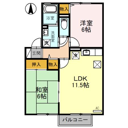 サザンヴィレッジ　A棟の間取り