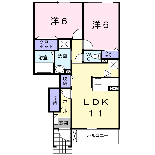 グランドヒルＢの間取り