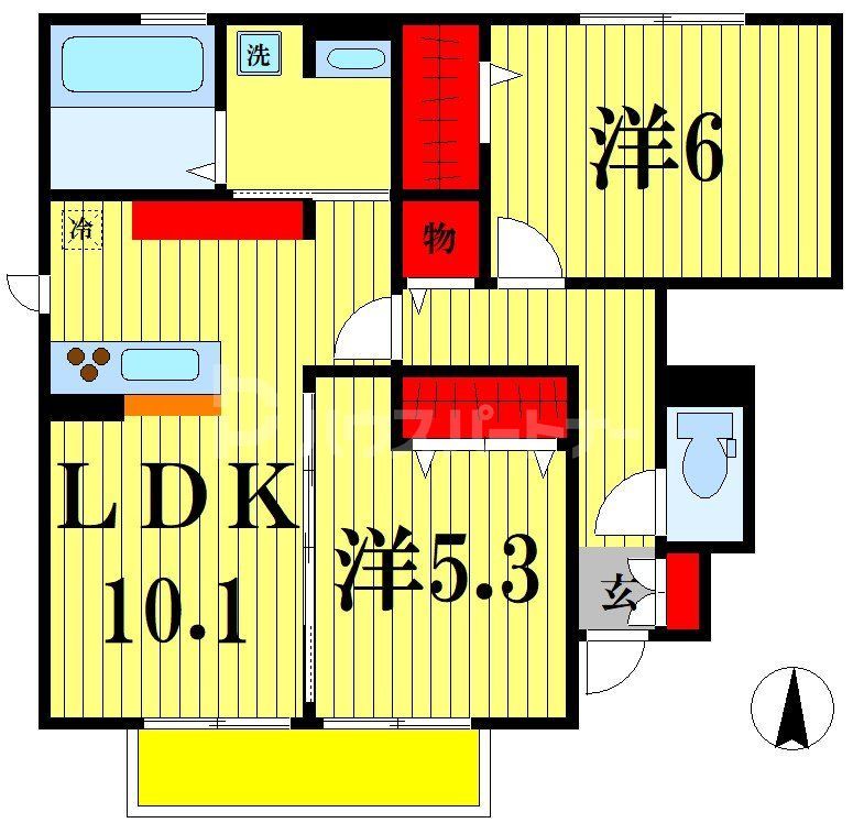 千葉県松戸市幸田４（アパート）の賃貸物件の間取り