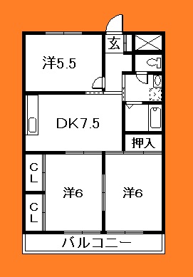 船橋市印内町のマンションの間取り