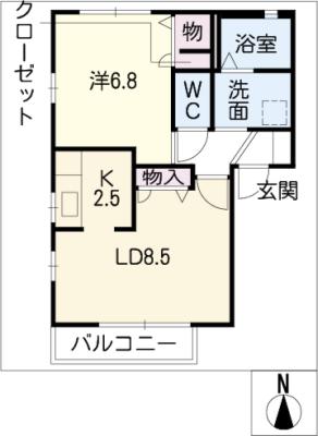 ブルースカイＳＴ　Ａ棟の間取り