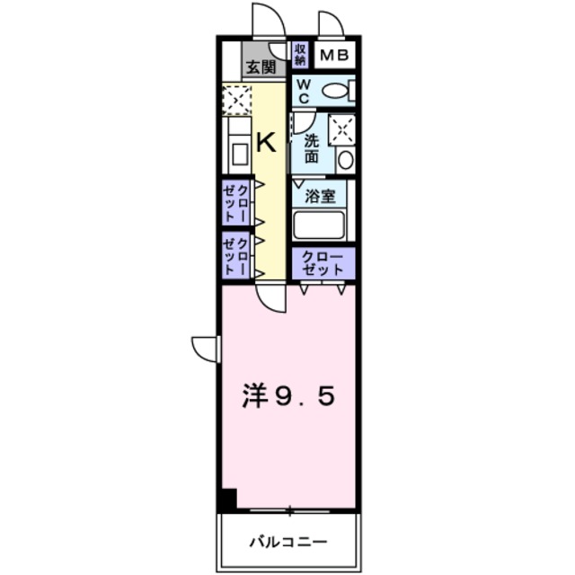 京都市伏見区竹田中島町のマンションの間取り