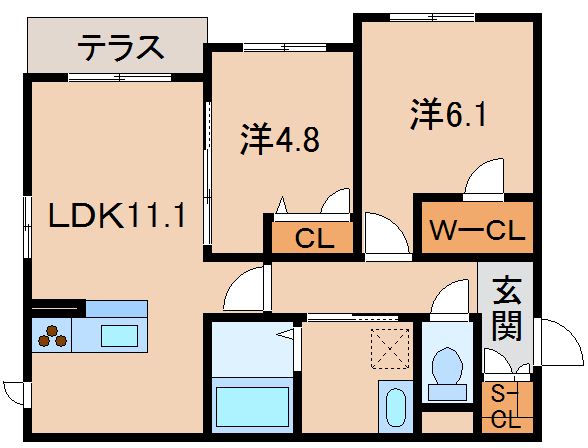 シャーメゾン幡川の間取り