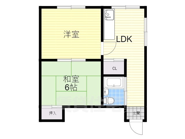 京都市伏見区深草泓ノ壺町のマンションの間取り