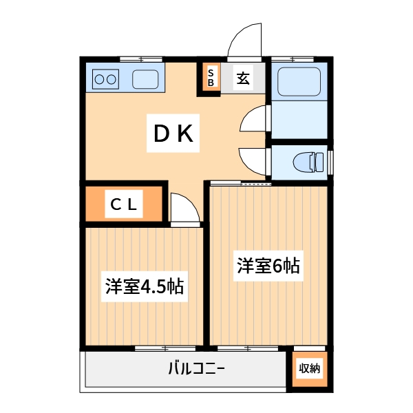 立川市幸町のマンションの間取り