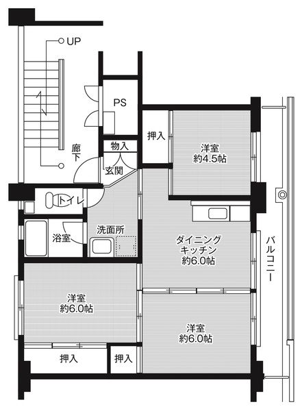 ビレッジハウス学文路1号棟の間取り