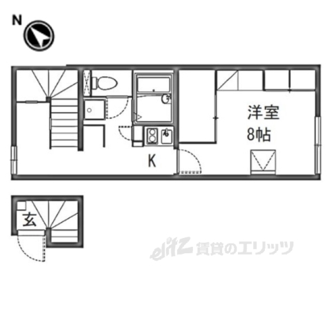 【彦根市西葛籠町のアパートの間取り】