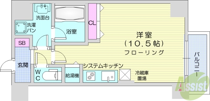 札幌市北区北八条西のマンションの間取り