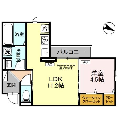 金沢市西念のアパートの間取り