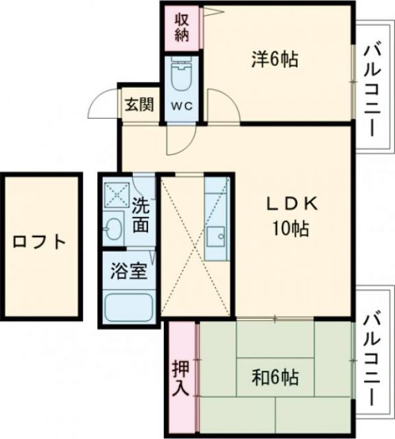 大東市野崎のマンションの間取り