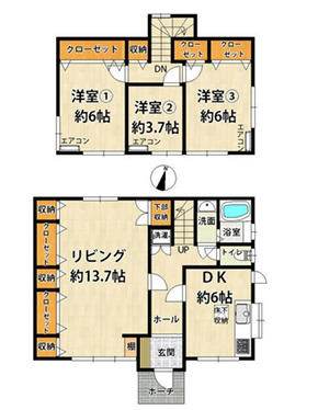 姫路市的形町貸家の間取り