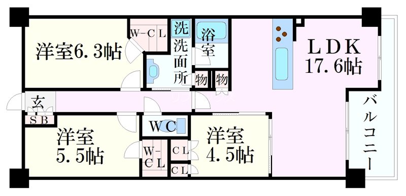 パークシュロス芦屋の間取り