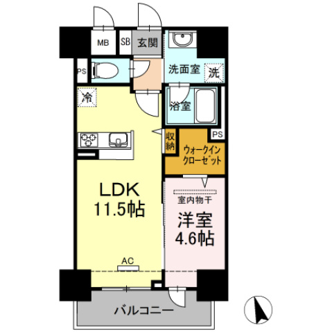 【広島市中区大手町のマンションの間取り】