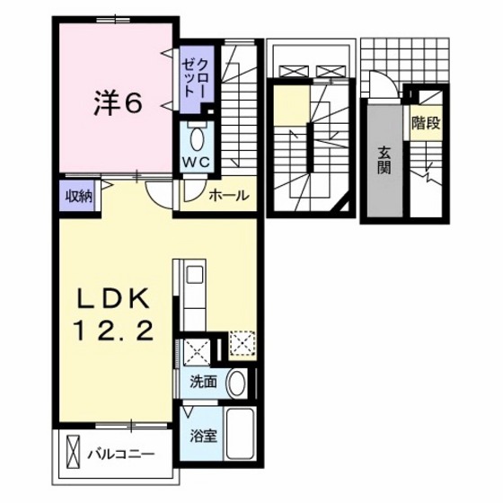 広島市東区山根町のアパートの間取り