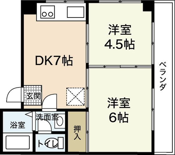 【広島市中区竹屋町のマンションの間取り】