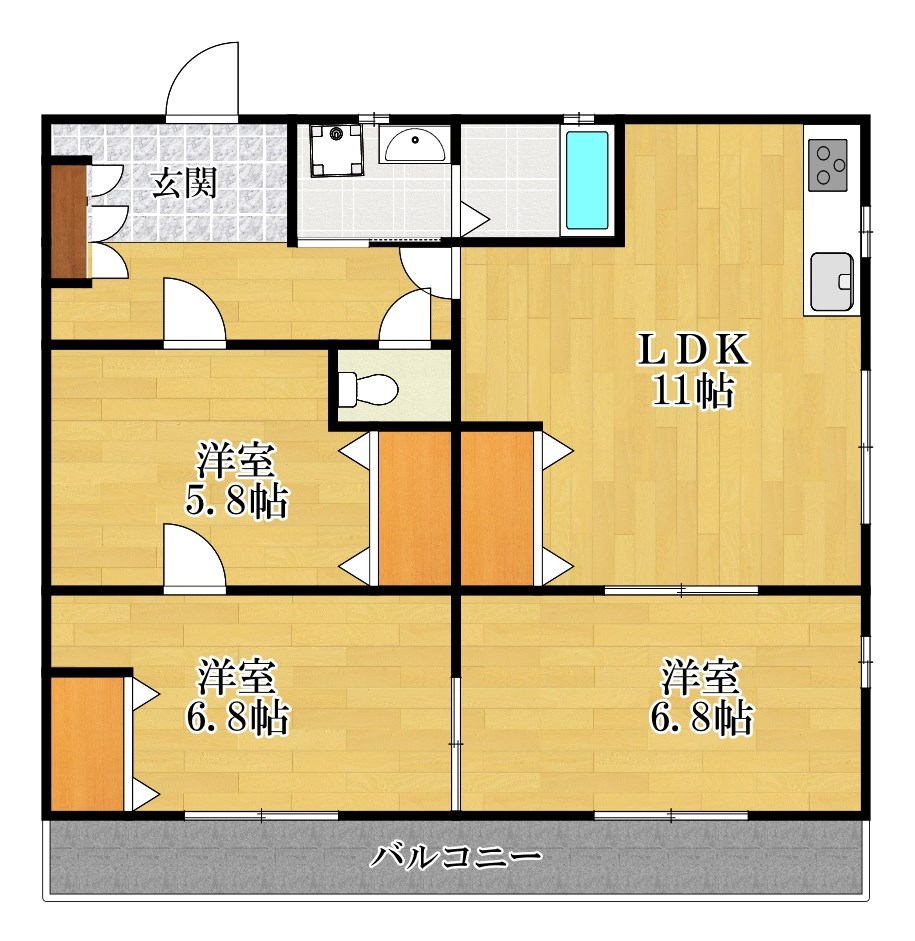 川崎市中原区今井南町のアパートの間取り