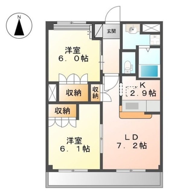 和歌山市坂田のアパートの間取り