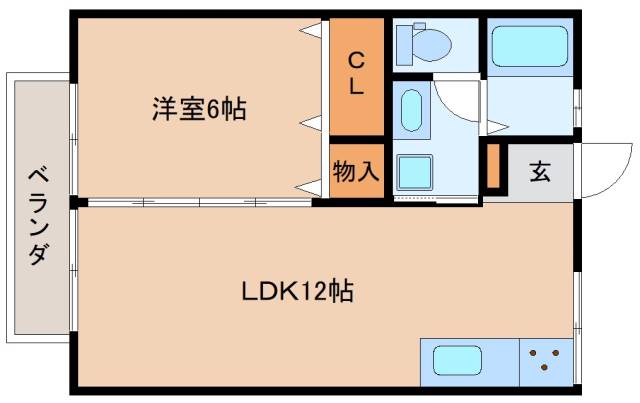 大津市竜が丘のアパートの間取り