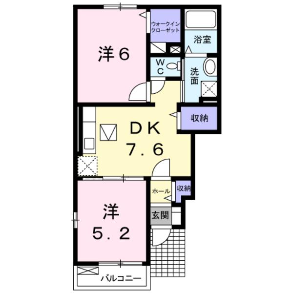 佐倉市上志津原のアパートの間取り