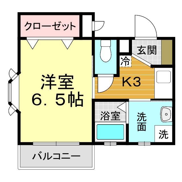 下関市山の田西町のアパートの間取り