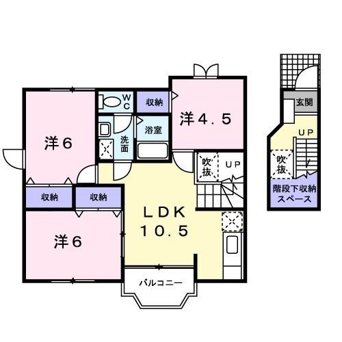 狭山市笹井のアパートの間取り