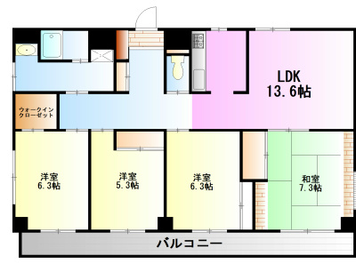 秦野市今川町のマンションの間取り