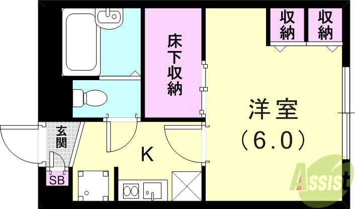 神戸市兵庫区大同町のマンションの間取り