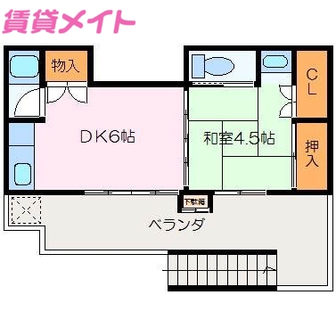 度会郡大紀町滝原のアパートの間取り