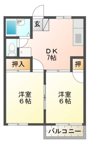 榛原郡吉田町片岡のアパートの間取り